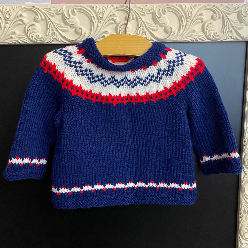 Brand New Hand Knit Fair Isle Sweater